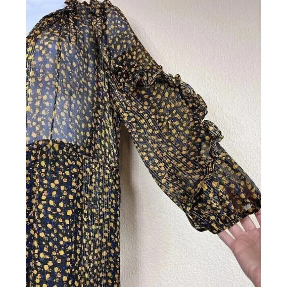 Ulla Johnson Fantine Midi Ruffle Dress Silk Blend Womens Size 0 Floral - Picture 4 of 14
